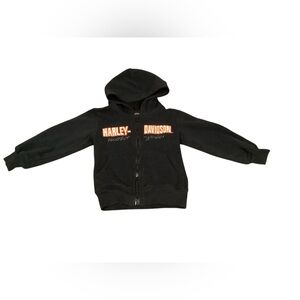 Harley-Davidson Kids Black and Orange Zip-Up Hoodie